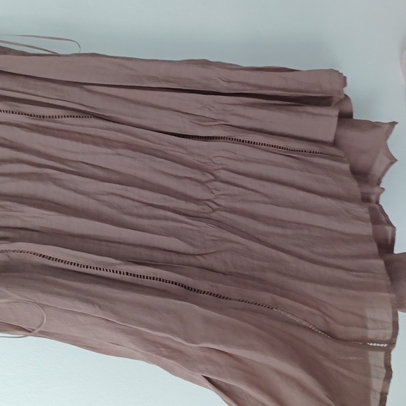 Style & CO Birds Nest Lace Sheer Front Sun Dress Mocha Color 0X Plus - Picture 6 of 8